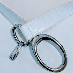 COLDWATER CREEK L/XL White Snakeskin Adjustable Silver Hook/Buckle Boho Belt